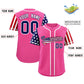 Custom Pink American Flag Design Personalized Baseball Jersey Limited