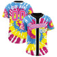 Custom Black Tie-Dye Graffiti Pattern Authentic Baseball Jersey