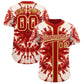 Custom Red Tie-Dye Graffiti Pattern Authentic Baseball Jersey