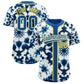 Custom Royal Tie-Dye Graffiti Pattern Authentic Baseball Jersey