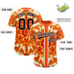 Custom Orange Tie-Dye Graffiti Pattern Authentic Baseball Jersey Limited