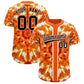 Custom Orange Tie-Dye Graffiti Pattern Authentic Baseball Jersey