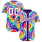 Custom Purple Tie-Dye Graffiti Pattern Authentic Baseball Jersey