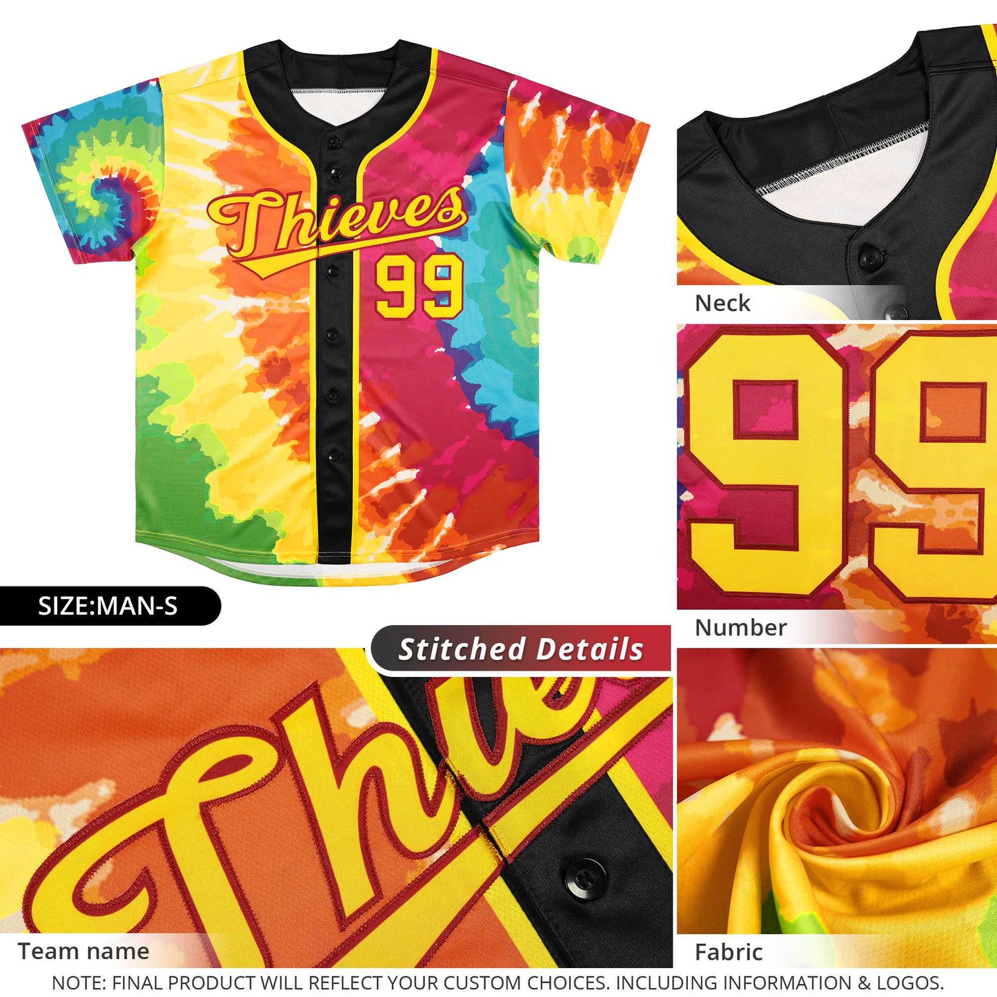 Custom Black Tie-Dye Graffiti Pattern Authentic Baseball Jersey Limited