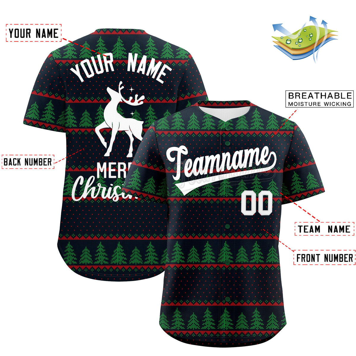 Custom Christmas Graffiti Pattern Authentic Baseball Jersey Limited