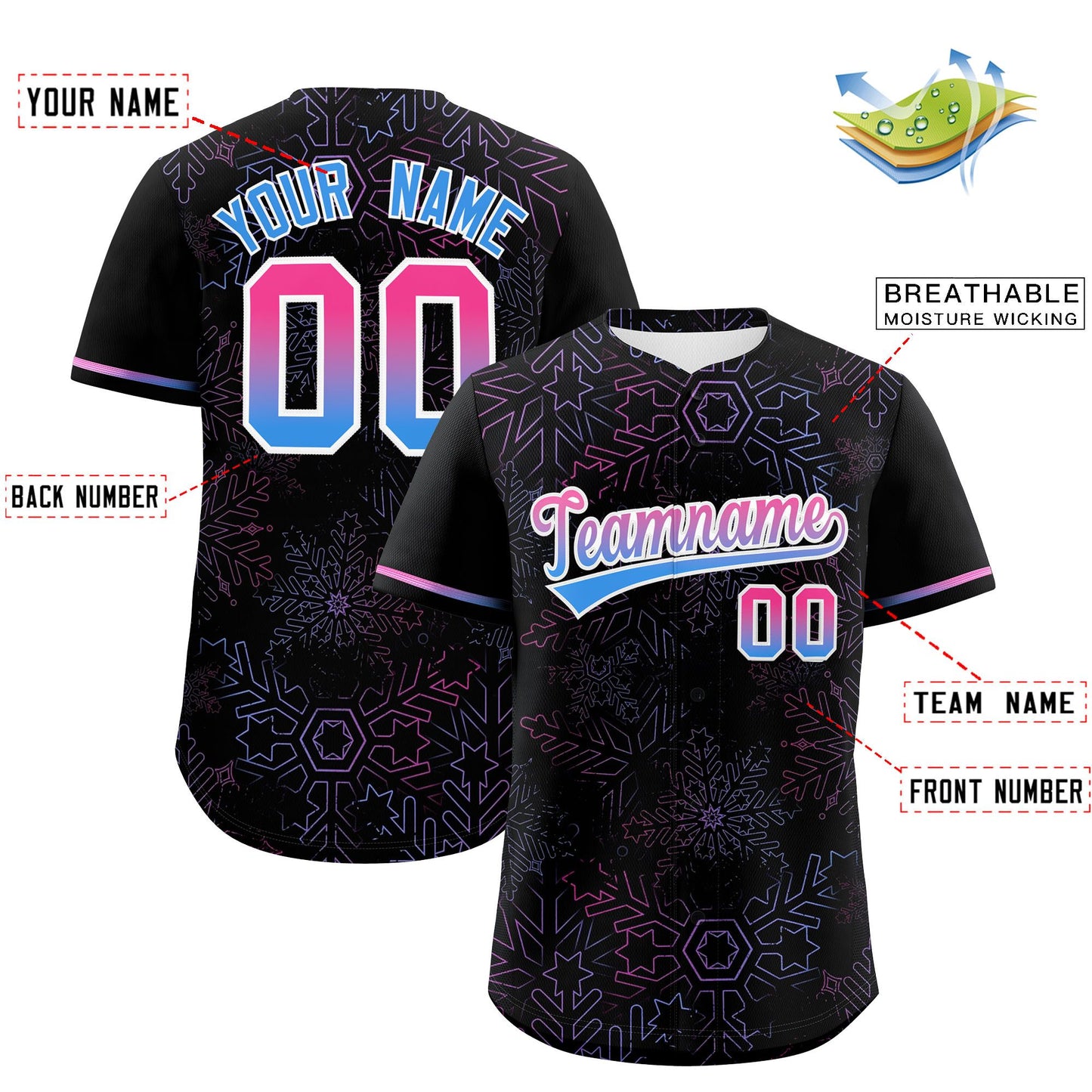 Custom Christmas Graffiti Pattern Authentic Baseball Jersey Limited