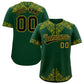 Custom Green Old Gold Baroque Style Personalized Baseball Jersey