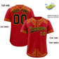 Custom Red Old Gold Baroque Style Personalized Baseball Jersey Limited