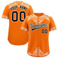 Custom Orange White Baroque Style Personalized Baseball Jersey