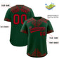 Custom Green Red Baroque Style Personalized Baseball Jersey Limited