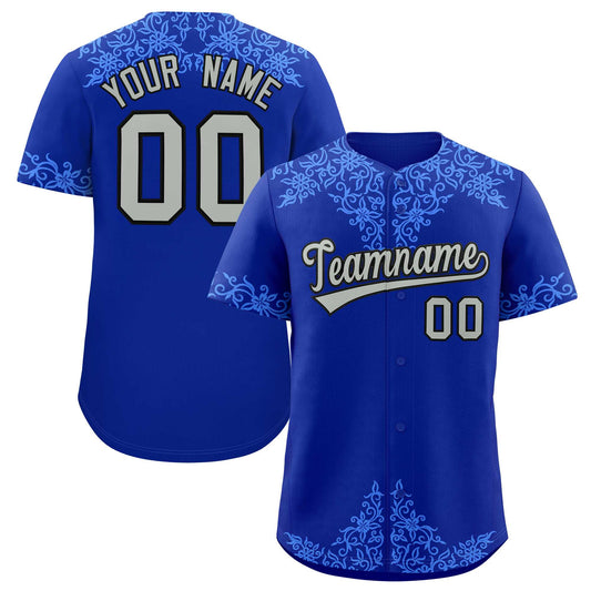 Custom Royal Powder Blue Baroque Style Personalized Baseball Jersey