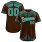 Custom Brown Teal Baroque Style Personalized Baseball Jersey