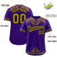 Custom Purple Old Gold Baroque Style Personalized Baseball Jersey Limited