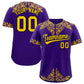 Custom Purple Gold Baroque Style Personalized Baseball Jersey