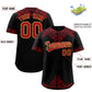 Custom Black Red Baroque Style Personalized Baseball Jersey Limited
