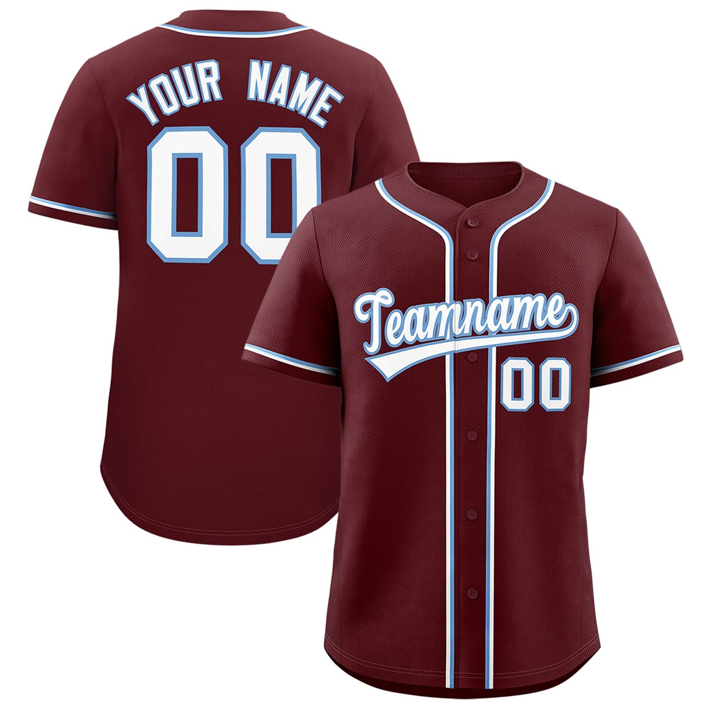 Custom Burgundy Classic Style Authentic Baseball Jersey