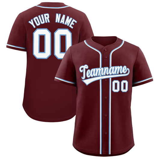 Custom Burgundy Classic Style Authentic Baseball Jersey