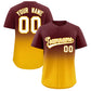 Custom Burgundy Yellow Gradient Fashion Authentic Baseball Jersey