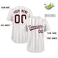 Custom White Burgundy Stripe Fashion Authentic Baseball Jersey Limited