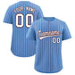 Custom Powder Blue Burgundy Stripe Fashion Authentic Baseball Jersey