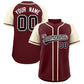 Custom Burgundy Cream Raglan Sleeves Authentic Baseball Jersey