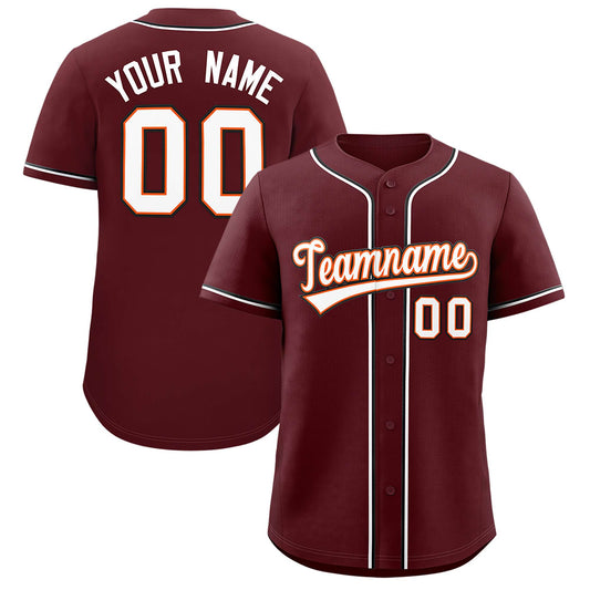Custom Burgundy Classic Style Authentic Baseball Jersey