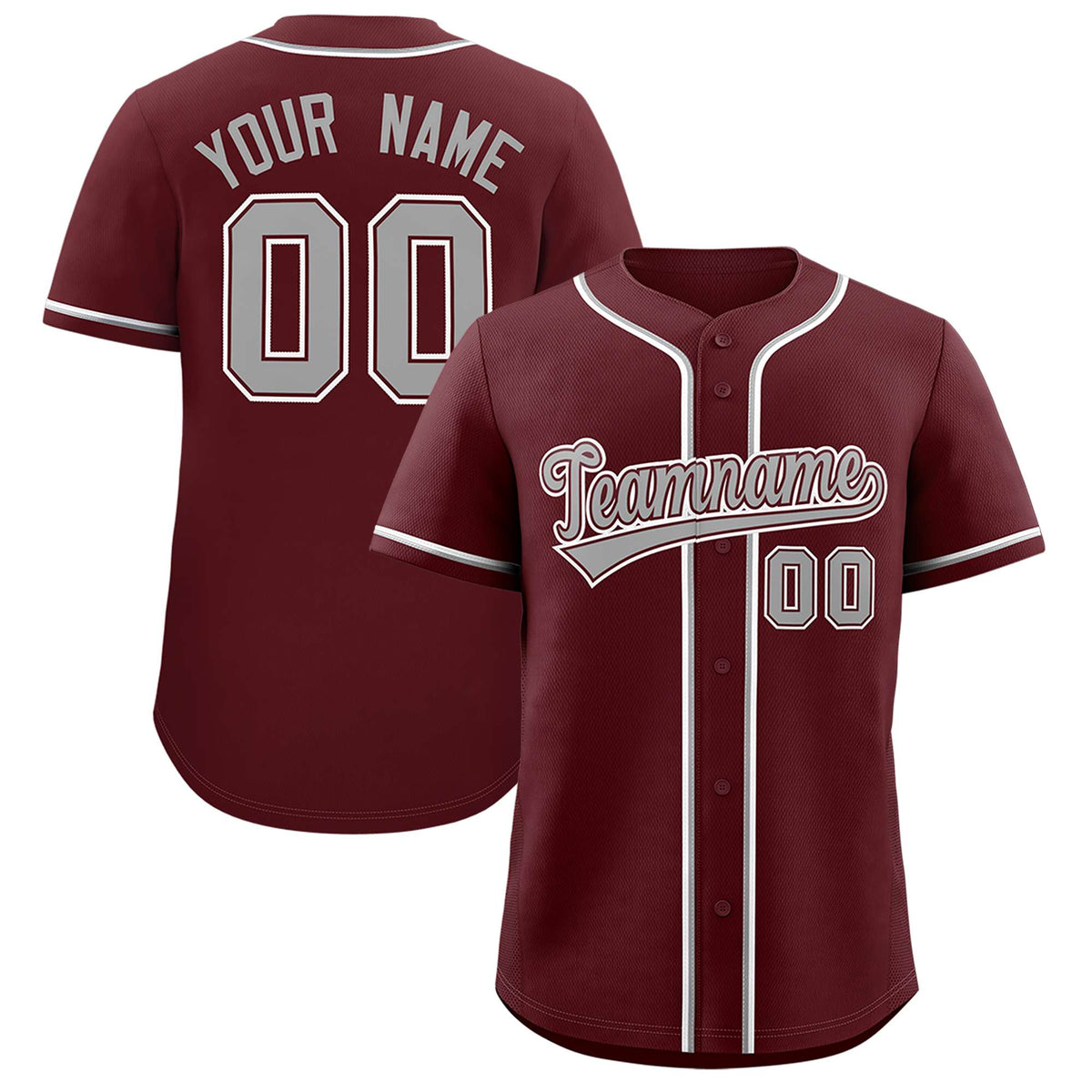 Custom Burgundy Classic Style Authentic Baseball Jersey