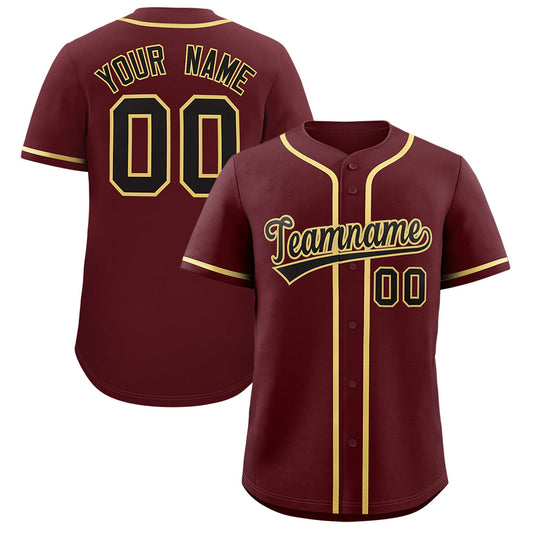 Custom Burgundy Classic Style Authentic Baseball Jersey