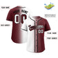 Custom White Burgundy Two Tone Gradient Fashion Authentic Baseball Jersey Limited