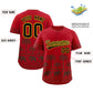 Custom Red Light Brown Graffiti Pattern Personalized Bossinia Style Authentic Baseball Jersey Limited