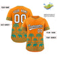 Custom Orange Bright Green Graffiti Pattern Personalized Bossinia Style Authentic Baseball Jersey Limited