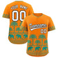Custom Orange Bright Green Graffiti Pattern Personalized Bossinia Style Authentic Baseball Jersey
