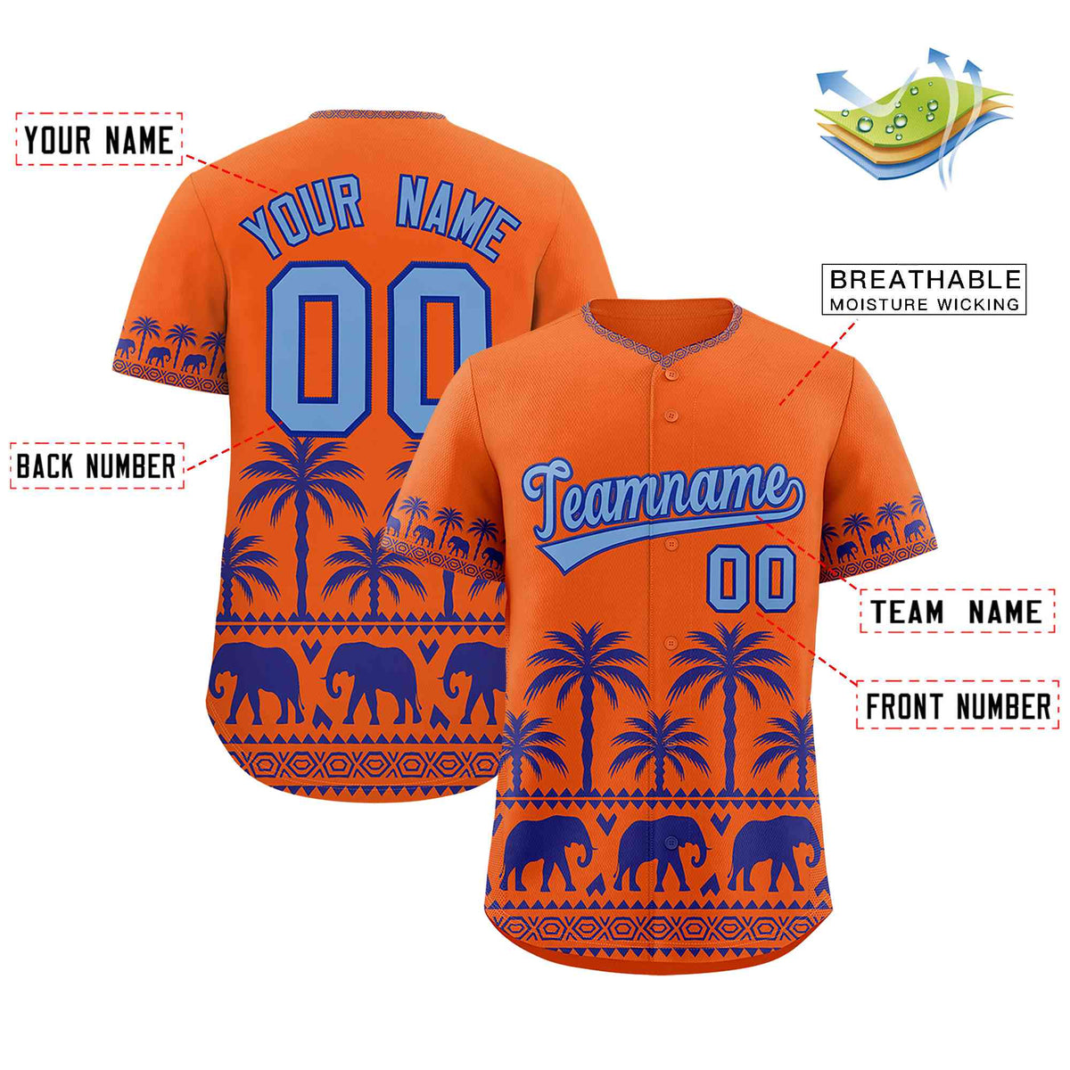 Custom Orange Royal Graffiti Pattern Personalized Bossinia Style Authentic Baseball Jersey Limited