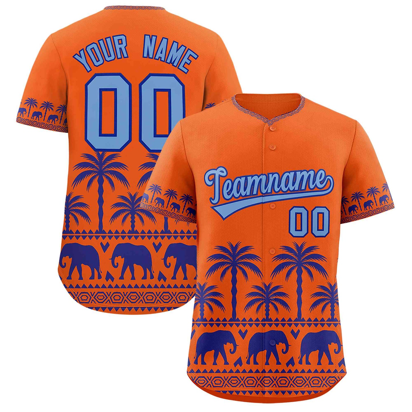 Custom Orange Royal Graffiti Pattern Personalized Bossinia Style Authentic Baseball Jersey