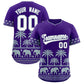 Custom Purple Silver Graffiti Pattern Personalized Bossinia Style Authentic Baseball Jersey