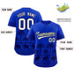 Custom Royal Navy Graffiti Pattern Personalized Bossinia Style Authentic Baseball Jersey Limited