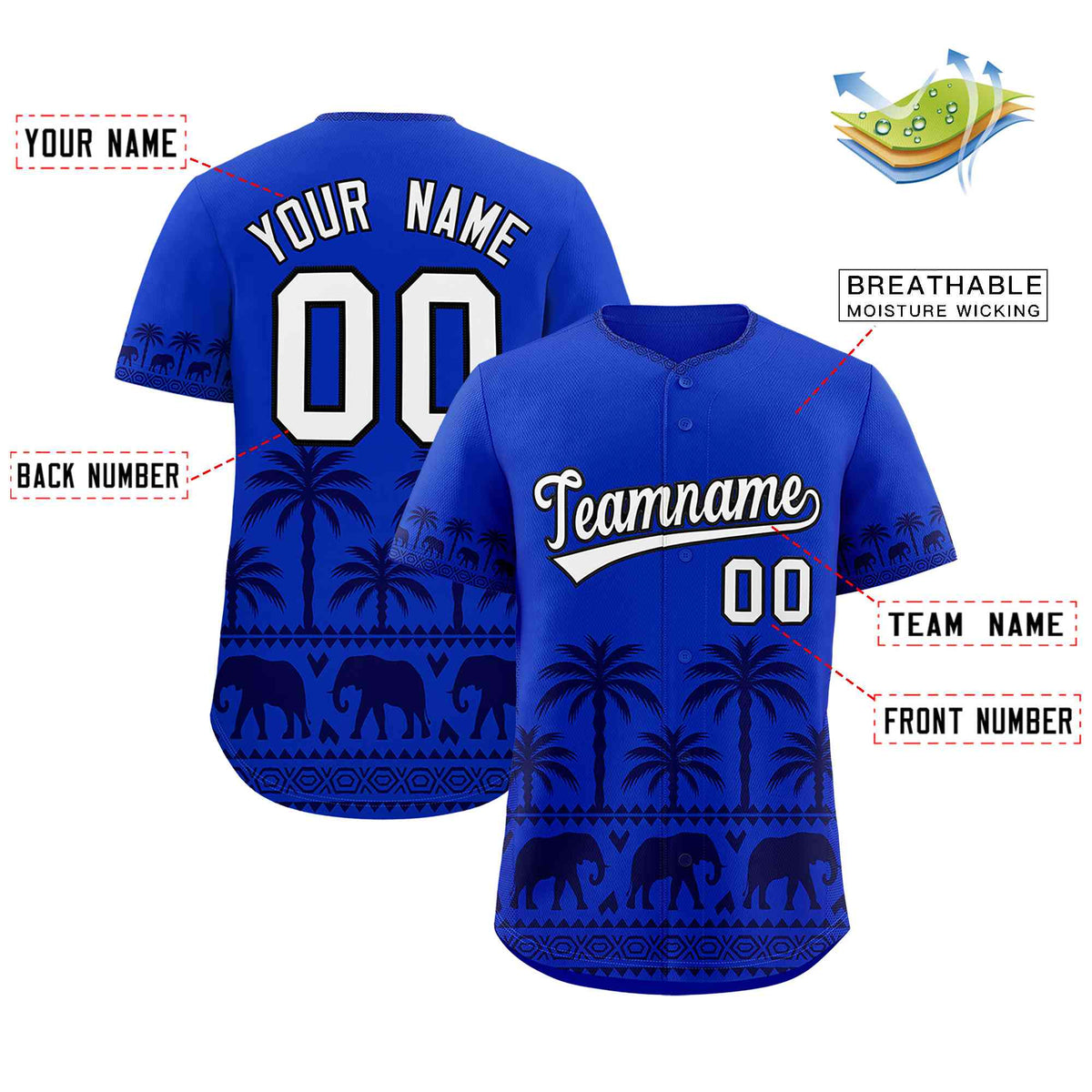 Custom Royal Navy Graffiti Pattern Personalized Bossinia Style Authentic Baseball Jersey Limited