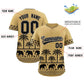 Custom Khaki Black Graffiti Pattern Personalized Bossinia Style Authentic Baseball Jersey Limited