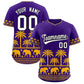 Custom Purple Yellow Graffiti Pattern Personalized Bossinia Style Authentic Baseball Jersey