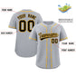 Custom Gray Yellow Thorns Ribbed Classic Style Authentic Baseball Jersey Limited