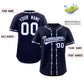 Custom Navy White Thorns Ribbed Classic Style Authentic Baseball Jersey Limited