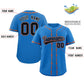 Custom Powder Blue Orange Thorns Ribbed Classic Style Authentic Baseball Jersey Limited