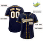 Custom Navy Gold Thorns Ribbed Classic Style Authentic Baseball Jersey Limited