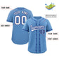 Custom Powder Blue Royal Thorns Ribbed Classic Style Authentic Baseball Jersey Limited