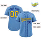 Custom Powder Blue Royal Thorns Ribbed Classic Style Authentic Baseball Jersey Limited