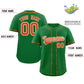 Custom Kelly Green Orange Thorns Ribbed Classic Style Authentic Baseball Jersey Limited