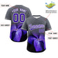 Custom Dark Gray Personalized 3D Flower Design Authentic Baseball Jersey Limited