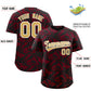 Custom Black Crimson Playboy Graffiti Pattern Authentic Baseball Jersey Limited