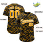 Custom Black Gold Playboy Graffiti Pattern Authentic Baseball Jersey Limited