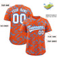 Custom Orange Light Blue Playboy Graffiti Pattern Authentic Baseball Jersey Limited